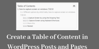 How to Create a Table of Content in WordPress Posts and Pages Create a Table of Content in WordPress Posts and Pages