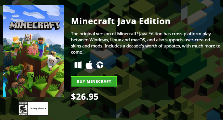 minecraft java edition windows 10