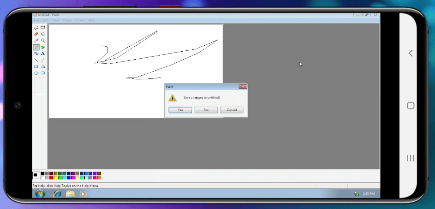 Paint example in emulator