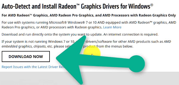 amd graphics auto detect